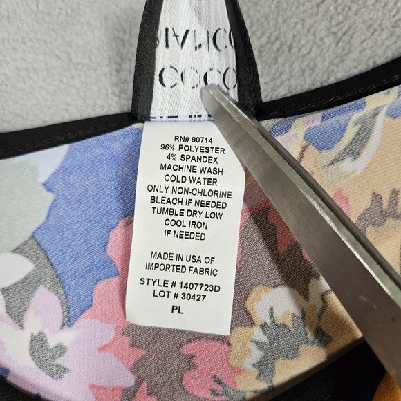 Coco Bianco Blouse Womens Petite L Bell Sleeve Top Feminine Career Boho Colorful - Picture 5 of 9